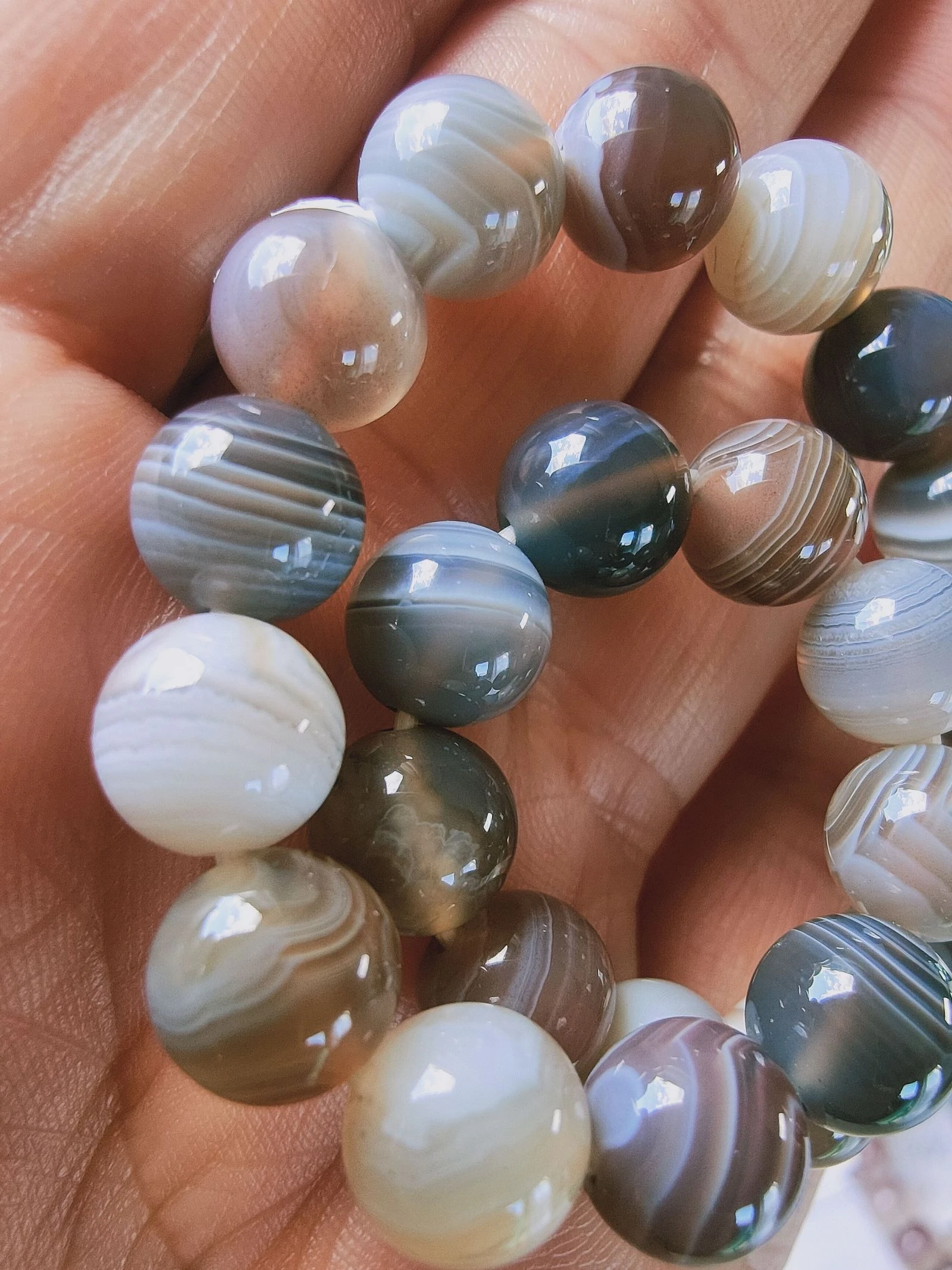 Una pulsera de ágata de Botsuana AA – photo 5